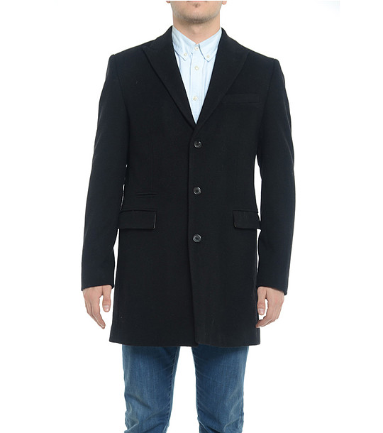 Мъжко палто в черен цвят снимка