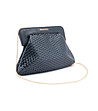Черна дамска чанта с метална презрамка-1 снимка