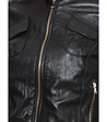 Дамско яке от естествена кожа в черен цвят-4 снимка