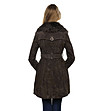Дамско кожено палто в тъмнокафяв нюанс-1 снимка