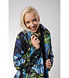 Дамско палто в тъмносиньо с флорален принт Zosia-3 снимка