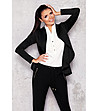 Черно дамско сако с ромбовидни шевове Anika-2 снимка