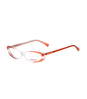Прозрачни рамки за очила с оранжеви елементи снимка