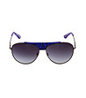 Дамски сребристи очила тип авиатор с лилави елементи-1 снимка