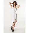 Бяла памучна рокля с широки презрамки Victoria-0 снимка