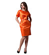 Оранжева рокля с лъскав ефект-0 снимка