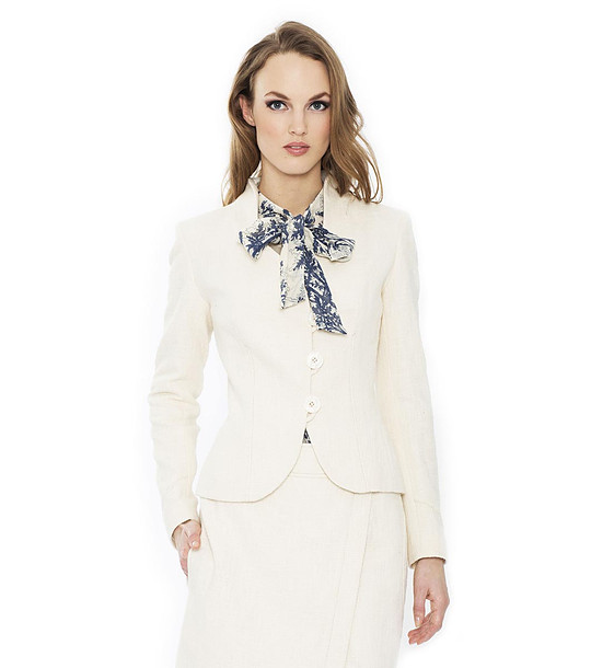 Стилно дамско бяло сако Flocus снимка