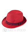 Unisex шапка в червено с декоративна лента Sano-0 снимка