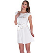 Бяла рокля с обло деколте-0 снимка