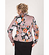 Бежово памучно дамско сако с флорален принт-1 снимка