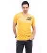 Тениска в жълт цвят с контрастен принт-0 снимка