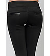 Черен панталон с имитация на колан-3 снимка