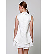 Бяла памучна рокля с контрастен принт-1 снимка