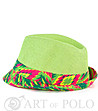 Мека зелена шапка с цветна декорация-0 снимка