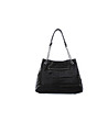Черна дамска кожена чанта с дълги дръжки-1 снимка