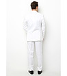 Мъжки памучен костюм в бял цвят-1 снимка