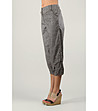 Памучен панталон Mina в сиво-2 снимка