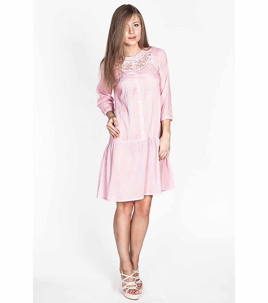 Розова памучна рокля  снимка