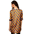 Оранжева блуза с принт в синьо-3 снимка