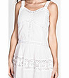 Бяла памучна рокля с изрязан гръб-2 снимка
