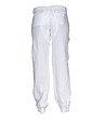 Ленен дамски панталон в бял цвят-1 снимка