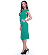 Зелена рокля с ефектно деколте-2 снимка