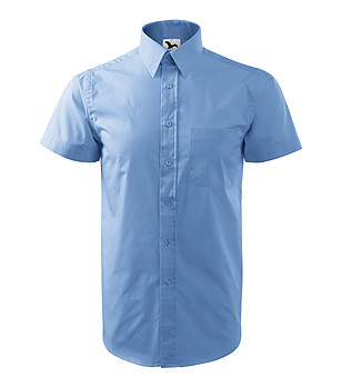 Синя памучна мъжка риза снимка