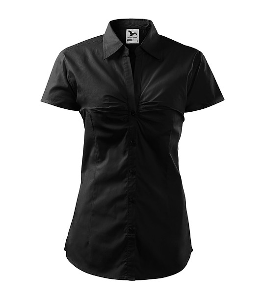 Памучна дамска риза в черен цвят снимка