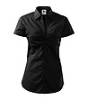 Памучна дамска риза в черен цвят-0 снимка