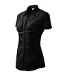 Памучна дамска риза в черен цвят-2 снимка