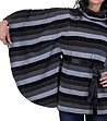 Пуловер тип пончо в сиво и черно-2 снимка