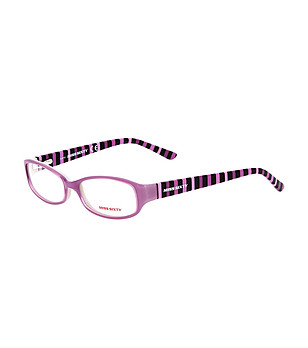 Розови рамки за очила с раирани дръжки снимка