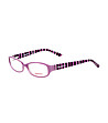 Розови рамки за очила с раирани дръжки-0 снимка