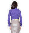 Елегантна тъмновиолетова блуза с панделки-1 снимка