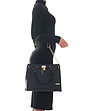 Черна дамска кожена чанта Rita-4 снимка