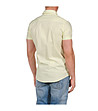 Раирана памучна риза в светлозелен нюанс-1 снимка