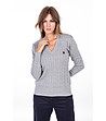 Дамски плетен пуловер в сиво Cora-0 снимка