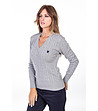 Дамски плетен пуловер в сиво Cora-2 снимка