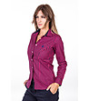 Памучна дамска риза в цвят циклама и тъмносиньо Alexis-2 снимка