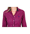 Памучна дамска риза в цвят циклама и тъмносиньо Alexis-3 снимка