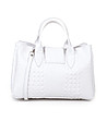 Бяла дамска кожена чанта Bergamo-1 снимка