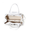 Бяла дамска кожена чанта Bergamo-2 снимка