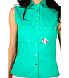 Зелена памучна дамска риза-1 снимка