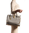 Дамска кожена чанта в бежов нюанс Aura-4 снимка
