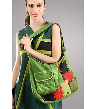 Дамска чанта  в зелено Sacha от Coline by 3 снимка