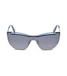 Сини дамски слънчеви очила полуглазант с лещи в сиво-2 снимка