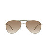 Unisex сребристи слънчеви очила с кафяви лещи-1 снимка