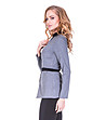 Дамска блуза в сиво с контрастен колан-3 снимка