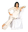 Дамска пижама Sandy в цвят екрю-0 снимка