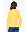 Дамско жълто сако без закопчаване-1 снимка